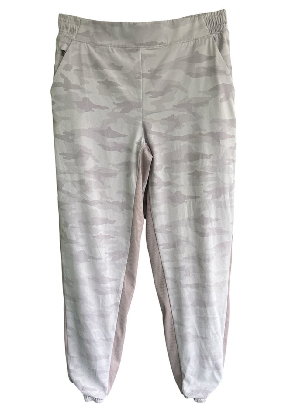 Athleta Brooklyn Lined Camo Jogger Pants 12 Tall Shasta Purple Travel Workwear